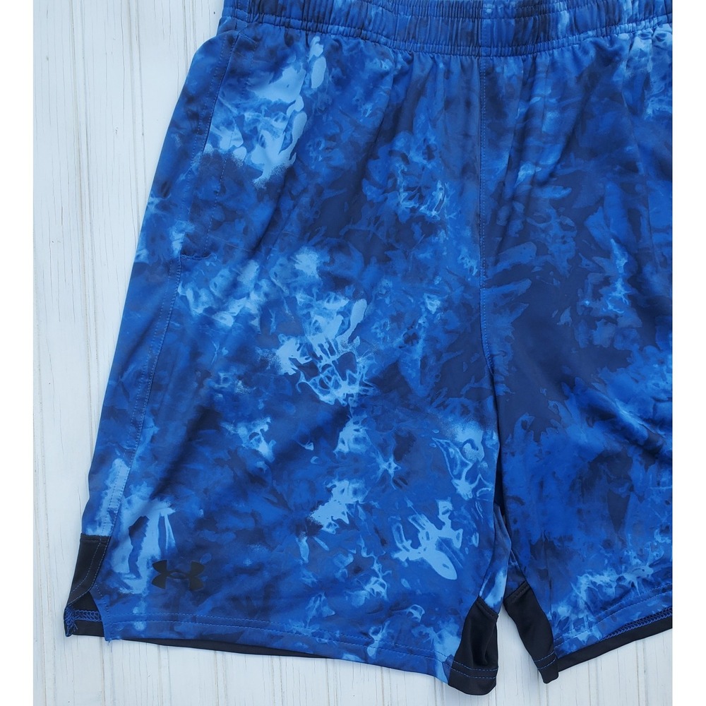 Under Armour Shorts Mens Blue Sports Shorts Size Large Loose Fit Gym Wear